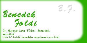 benedek foldi business card