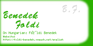 benedek foldi business card